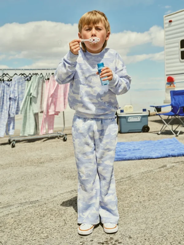 Kids' Waffle-Knit Long-Sleeve Top - Harbor