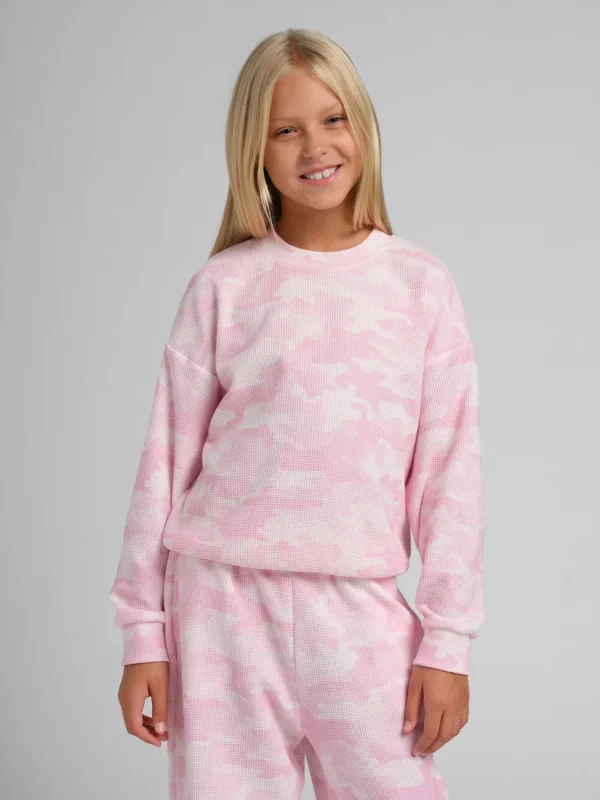 Kids' Waffle-Knit Long-Sleeve Top - Harbor