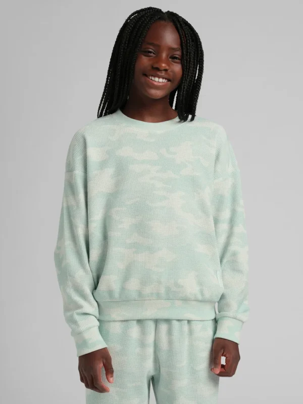Kids' Waffle-Knit Long-Sleeve Top - Harbor