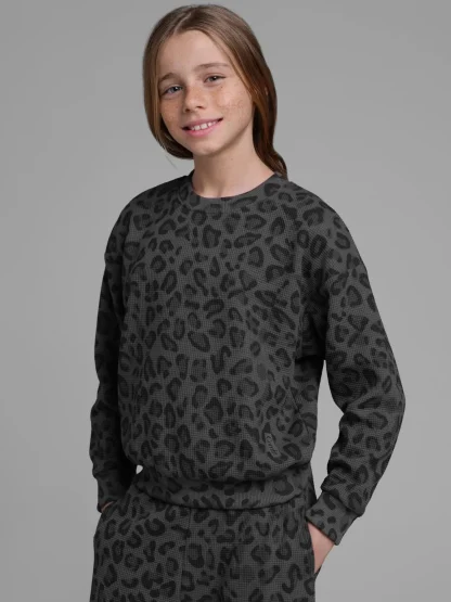 Kids' Waffle-Knit Long-Sleeve Top - Harbor