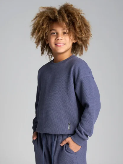 Kids' Waffle-Knit Long-Sleeve Top - Harbor