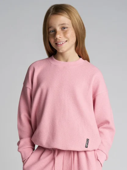 Kids' Waffle-Knit Long-Sleeve Top - Harbor
