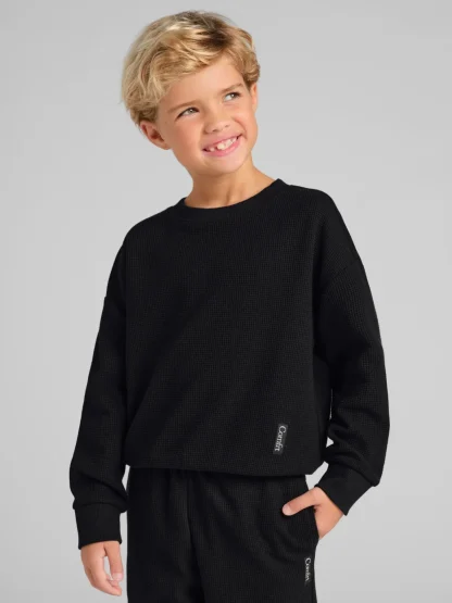 Kids' Waffle-Knit Long-Sleeve Top - Harbor