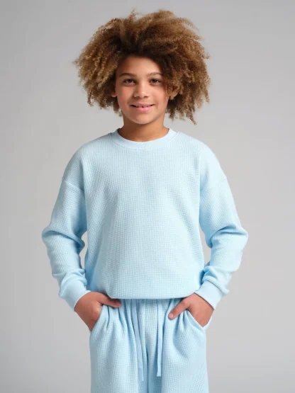 Kids' Waffle-Knit Long-Sleeve Top - Harbor
