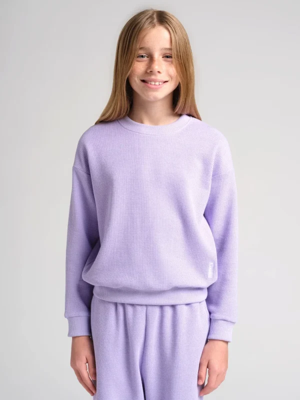 Kids' Waffle-Knit Long-Sleeve Top - Harbor