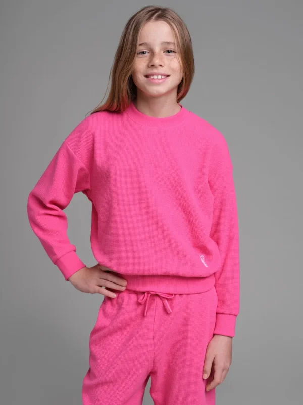 Kids' Waffle-Knit Long-Sleeve Top - Harbor