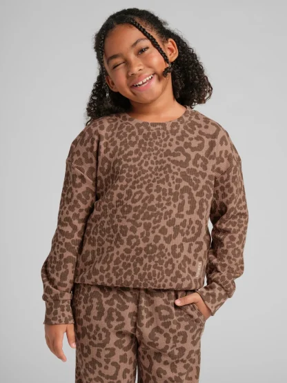 Kids' Waffle-Knit Long-Sleeve Top - Harbor