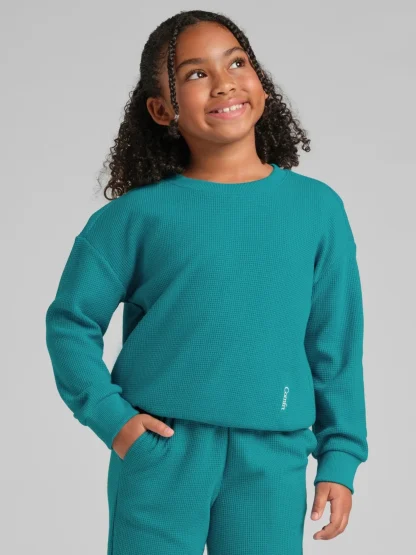 Kids' Waffle-Knit Long-Sleeve Top - Harbor