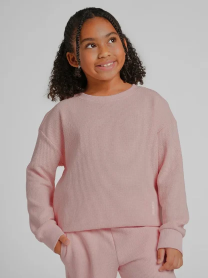Kids' Waffle-Knit Long-Sleeve Top - Harbor