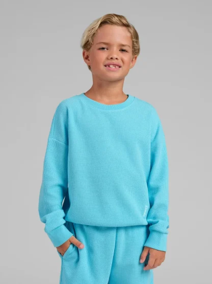 Kids' Waffle-Knit Long-Sleeve Top - Harbor