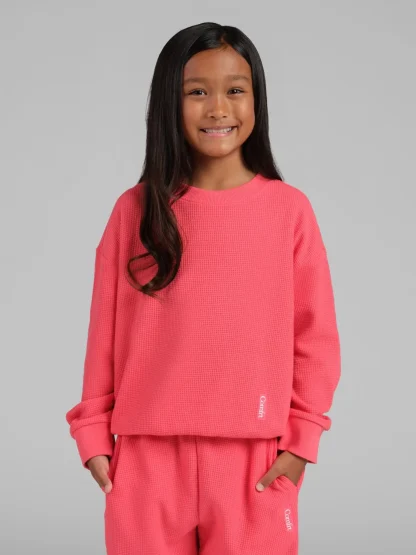 Kids' Waffle-Knit Long-Sleeve Top - Harbor