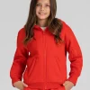 Kids Zip-Front Travel Hoodie - Crimson