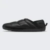 Leather Insulated Mule Slippers - Black