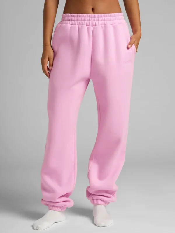 Leopard Print Jogger Sweatpants - Blush