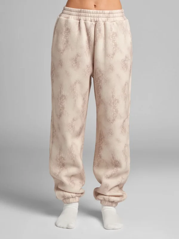 Leopard Print Jogger Sweatpants - Blush