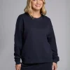 Lightweight Cropped Crewneck - Navy
