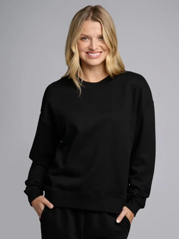 Lightweight Cropped Crewneck - Navy