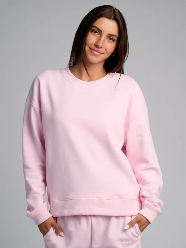 Lightweight Cropped Crewneck - Navy