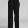 Lightweight Terry Straight Leg Pants - Black