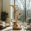 Lignum Sculpted Solid Wood Tree-Inspired Cat Tree Shelf