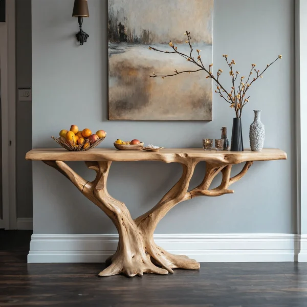 Live Edge Console Table Unique Handcraft