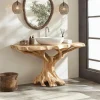 Live Edge Natural Wood Bathroom Vanity For Serene Spaces