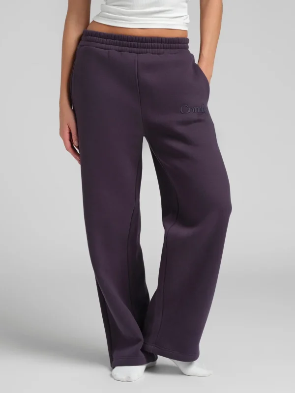 Long Inseam Straight-Leg Sweatpants - Blackberry