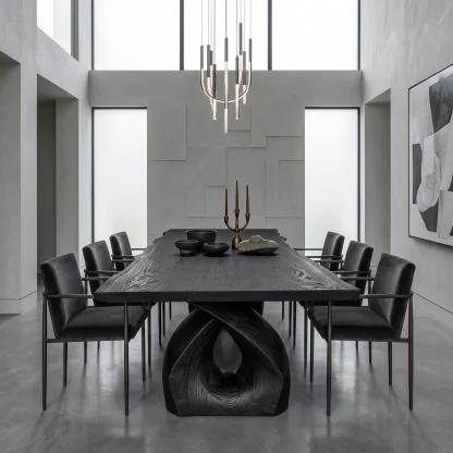 Luxury Wooden Dining Table Statement Base For Dining Room