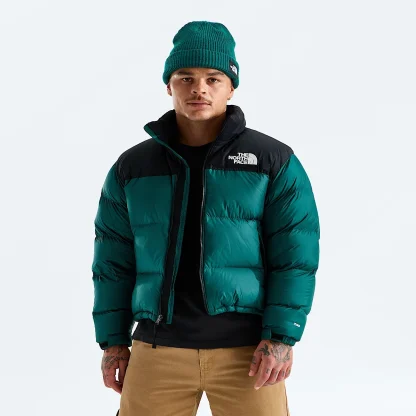 Men's Down Puffer Jacket - Navy and Black