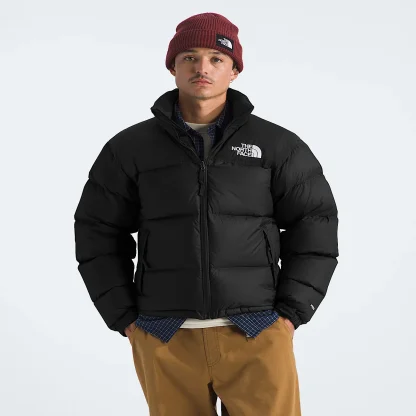 Men's Down Puffer Jacket - Navy and Black