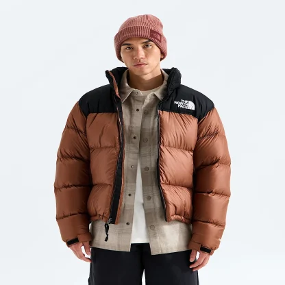 Men's Down Puffer Jacket - Navy and Black