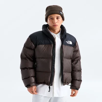 Men's Down Puffer Jacket - Navy and Black