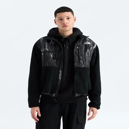 Men's Full-Zip Fleece Jacket - Black Print
