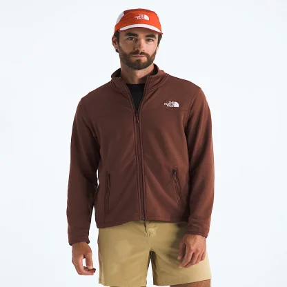 Men's Grid Fleece Full-Zip Jacket - Rust