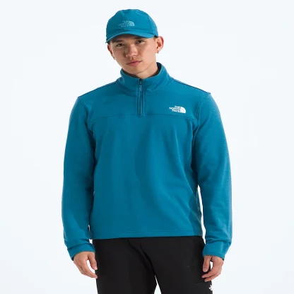 Men's Grid Fleece Quarter-Zip Pullover - Blue