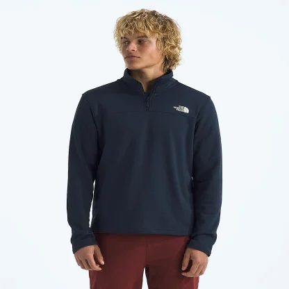 Men's Grid Fleece Quarter-Zip Pullover - Blue
