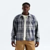 Men's Long-Sleeve Plaid Button-Down - Navy