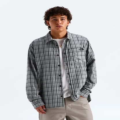 Men's Long-Sleeve Plaid Button-Down - Navy