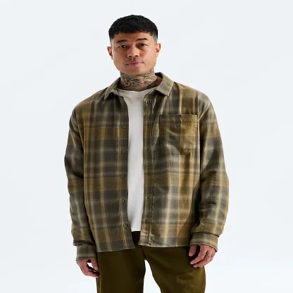 Men's Long-Sleeve Plaid Button-Down - Navy