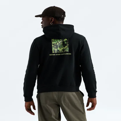 Men's Regular Fit Graphic Hoodie - Black