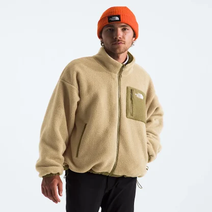 Men's Reversible Fleece Jacket - Khaki