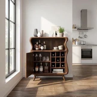 Mid Century Bar Cabinet With Storage Modern Kitchen