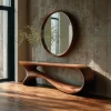 Mid Century Curved Console Table Modern Hallway Living