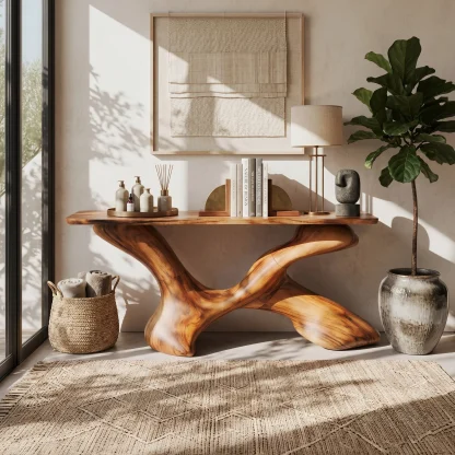 Mid Century Foyer Table For Living Room