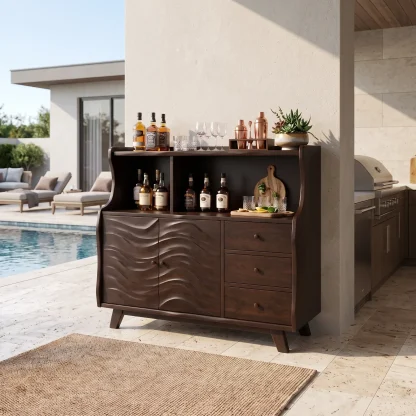 Mid Century Liquor Cabinet With Storage Living Room