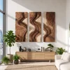 Mid Century River Landscape Large Wall Art City Apartment