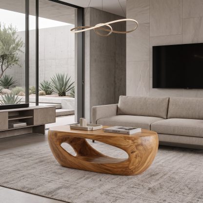 Mid Century Sculptural Coffee Table For Living Room