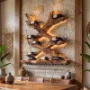 Mid Century Wine Rack For Living Room Bottle Display