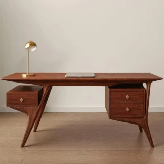 Mid Century Wooden Desk For Home Office And Study Room