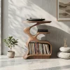 Mid Century Wooden Media Stand Stylish Living Room